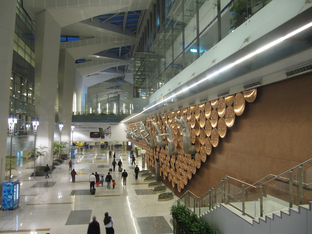 Inside Terminal 3 at Indira Gandhi international airport
