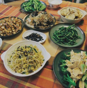 Vegetarian Dishes prepared for the Chinese New Year’s eve Photography: Mandylovefly