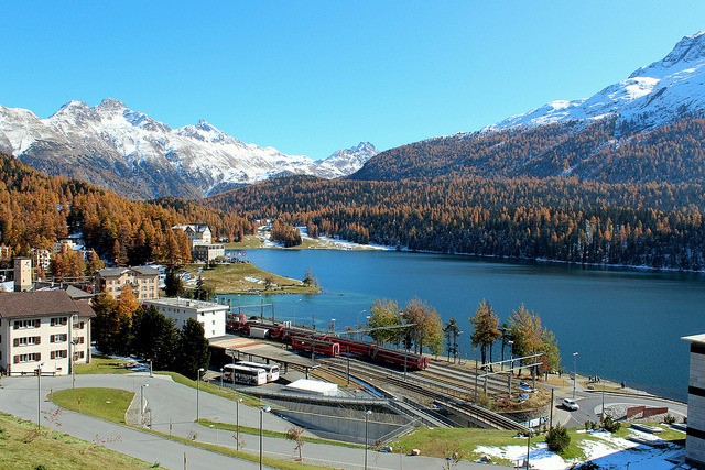 St.Moritz lake, Switzerland