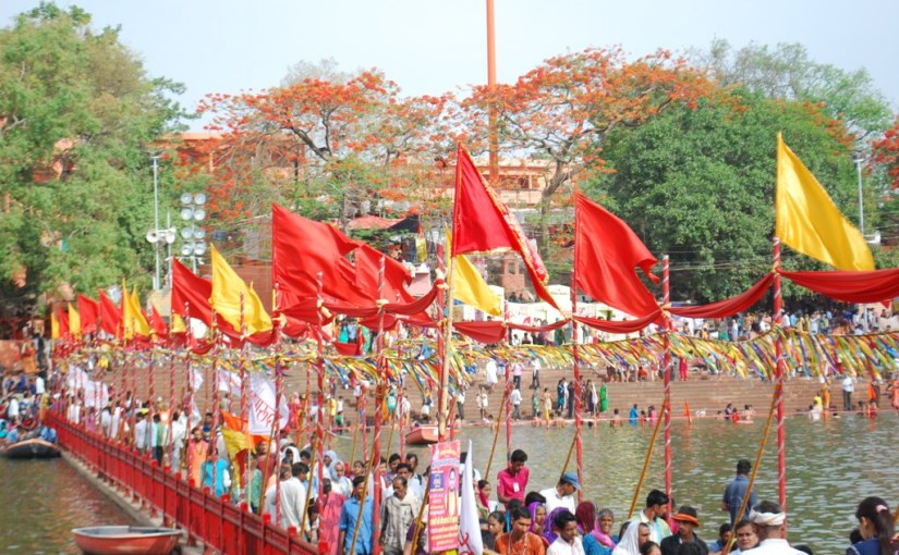 Vermillion and yellow flags