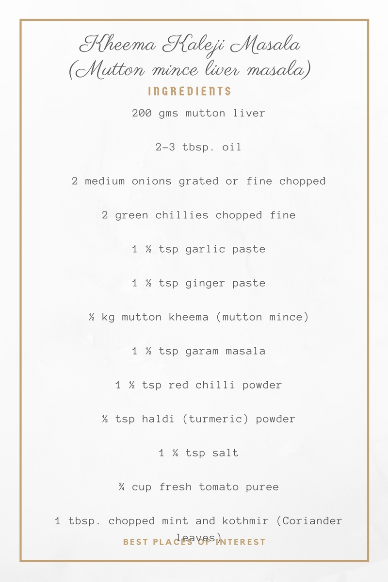 Ingredients used for Kheema Khaleji Masala