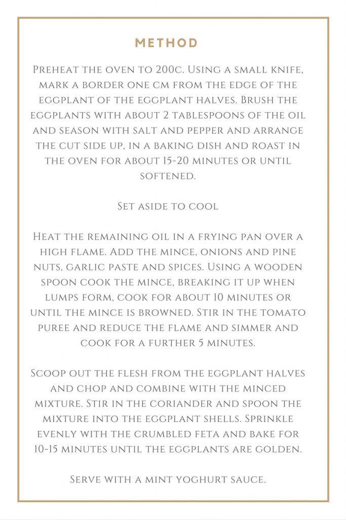 Method to prepare eggplant with lamb mince