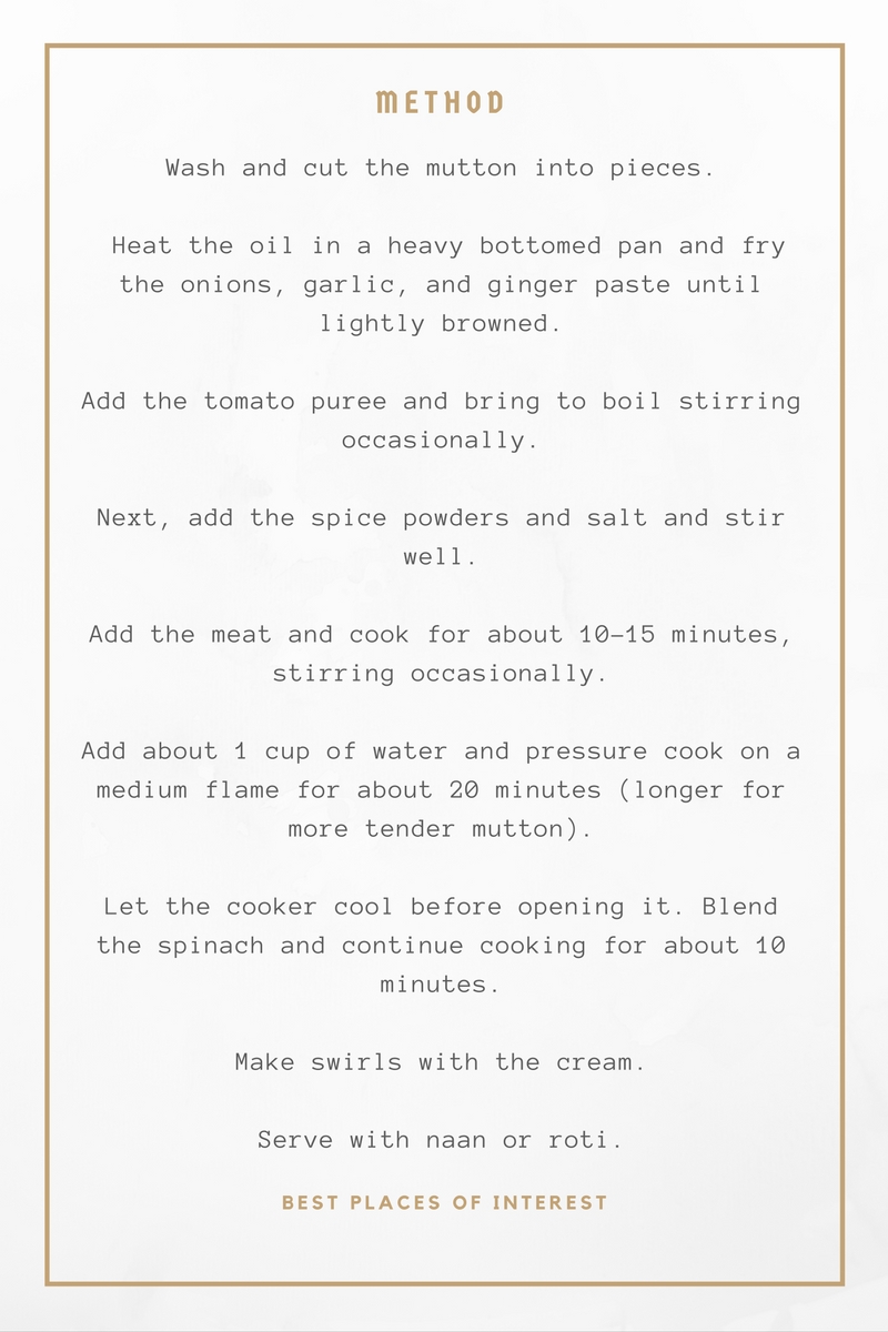 method to prepare palak mutton, parsi new year recipes