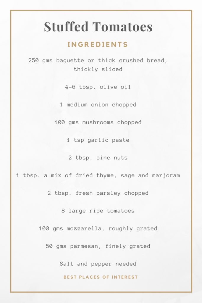Stuffed tomatoes ingredients
