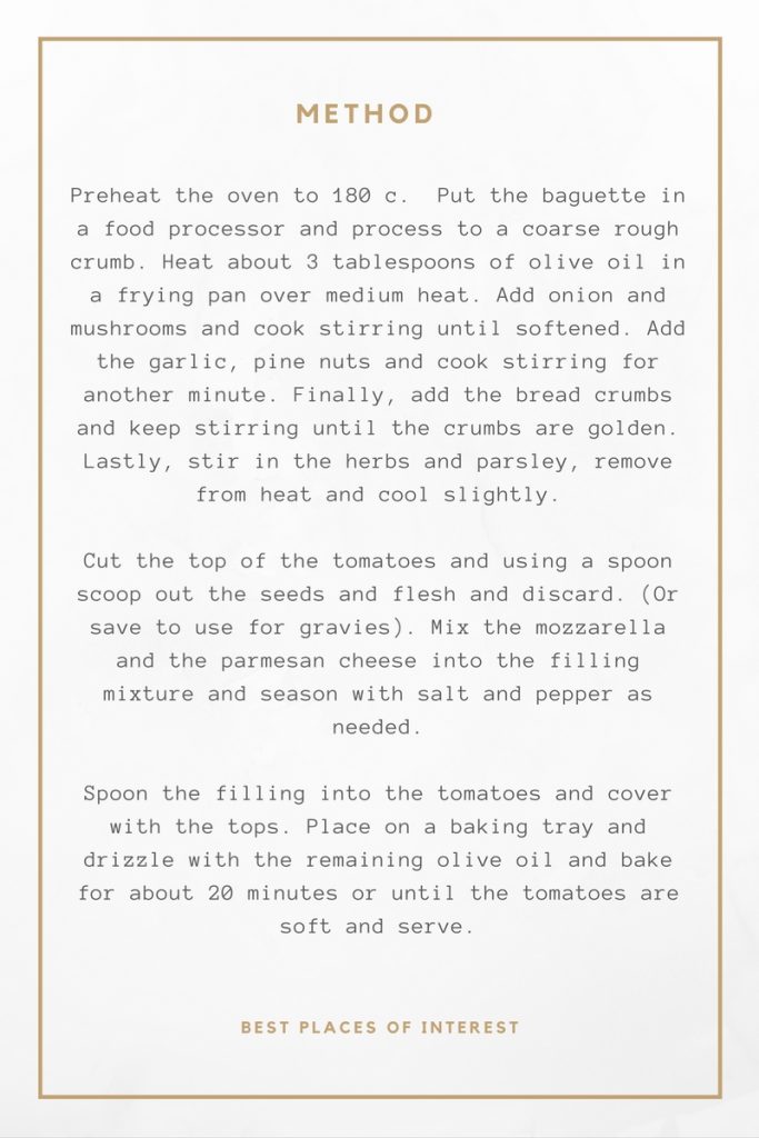 stuffed tomatoes method of preparing