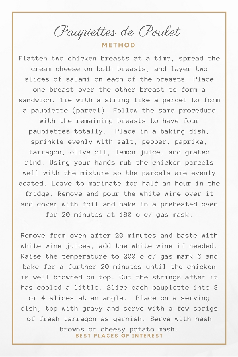 Paupiettes de Poulet- Method- Tarragon recipes