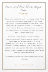 Method for Guava and goat cheese layer cake-recipe