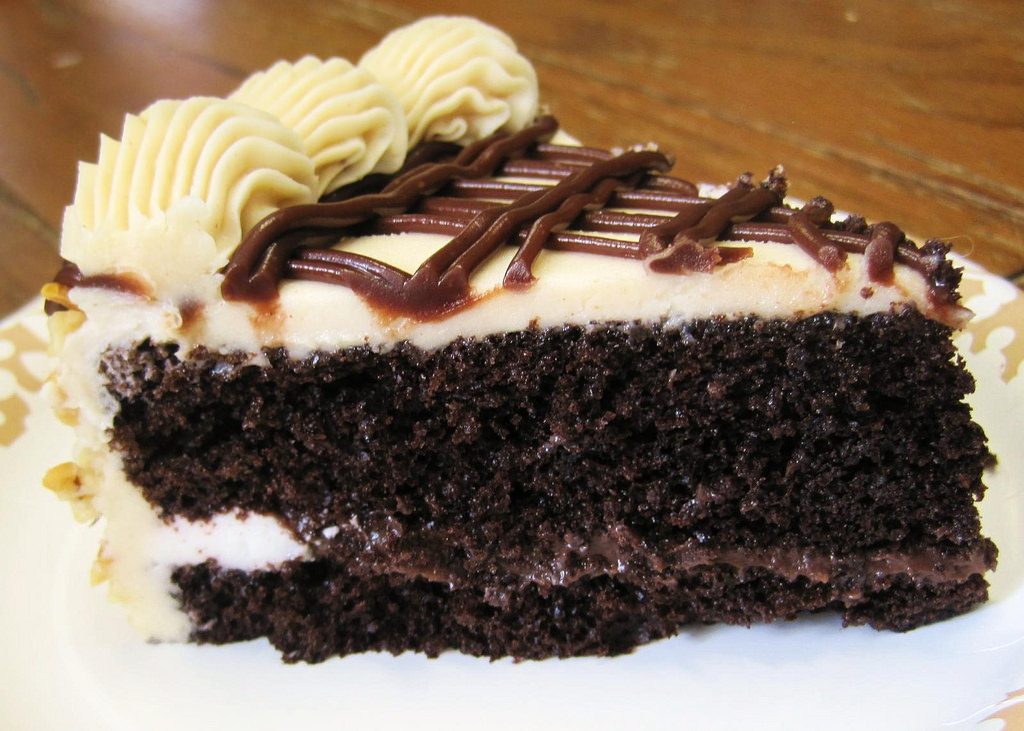 Chocolate cake with peanut butter icing- dessert recipes