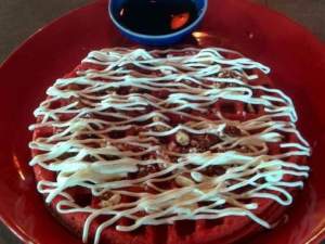 Red waffle at MonkeyBar, Bangalore, Bengaluru