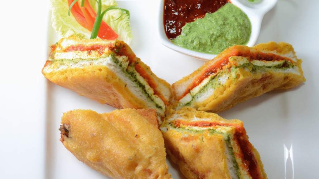Tri-Colour Sandwich Bread Pakora, for the Independence Day