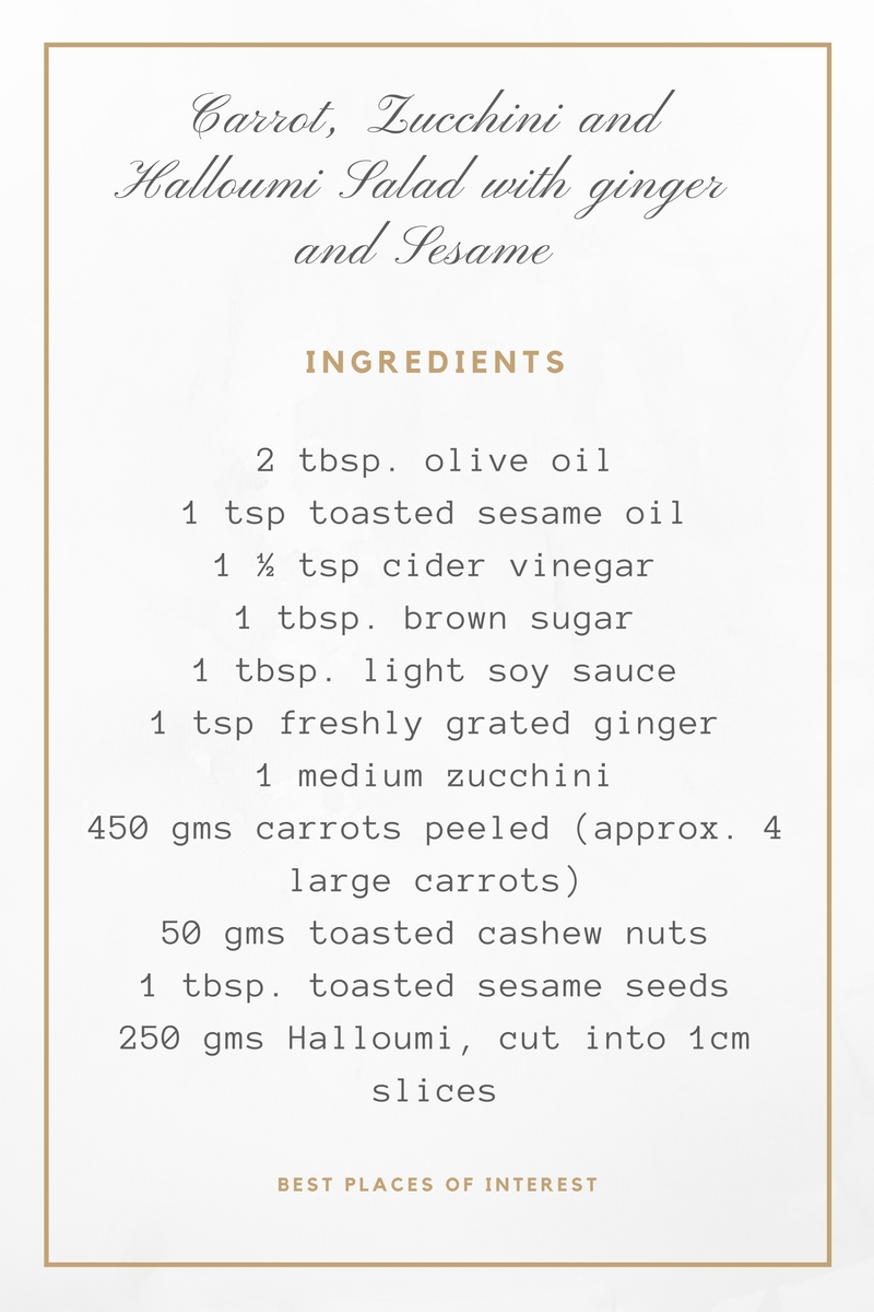 carrot, zucchini and Halloumi salad- Halloumi Cheese recipes