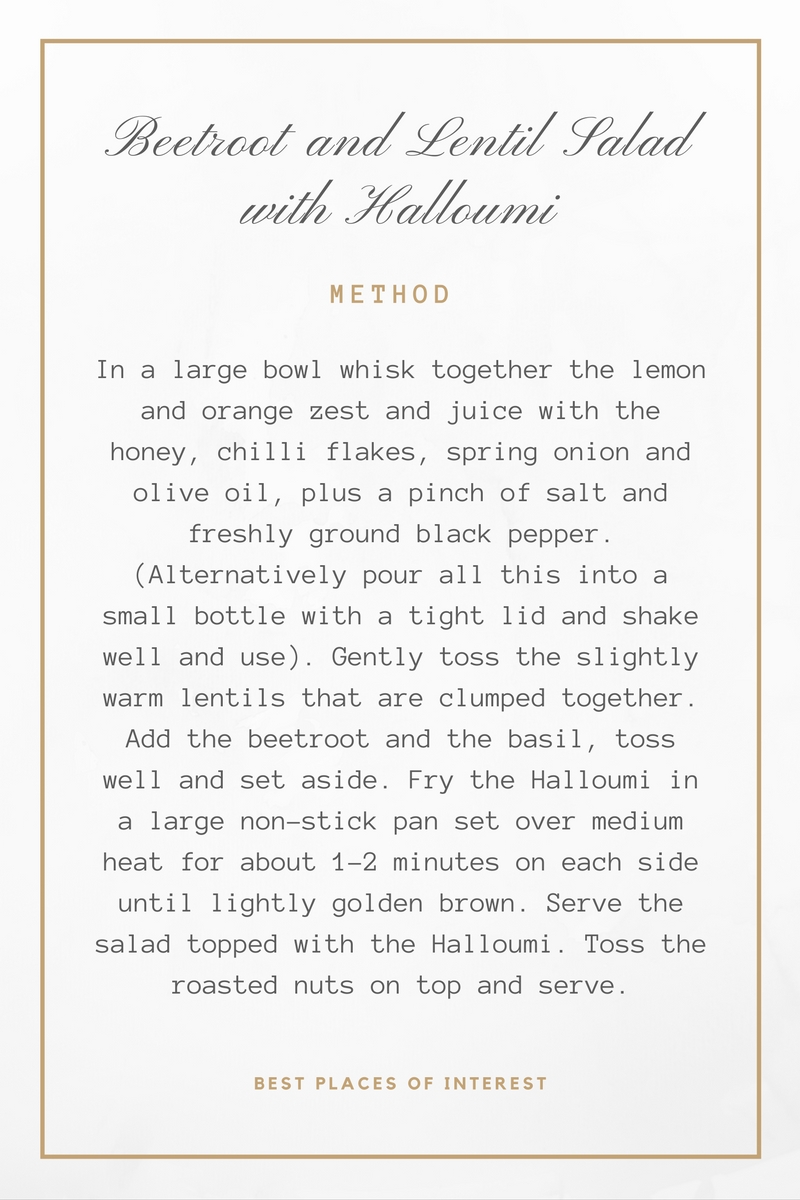 Method for Beetroot and Lentil- Halloumi cheese recipes