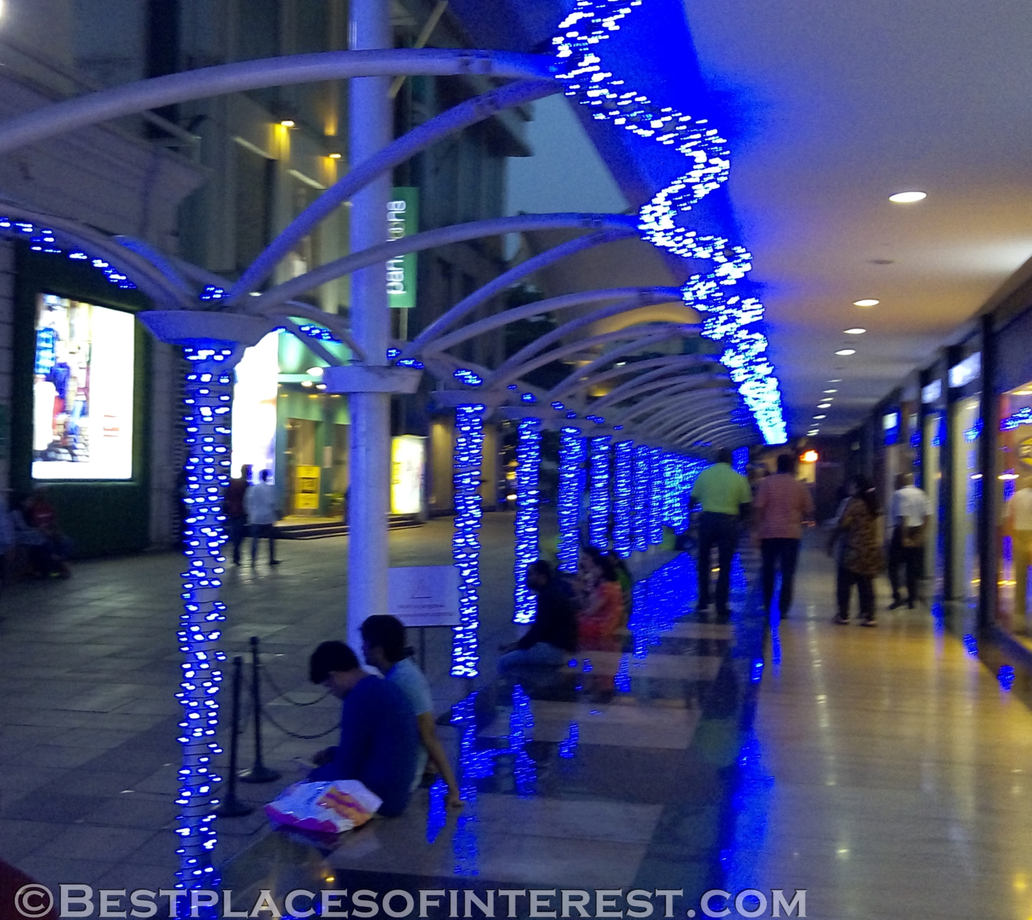 Lighted hallway outside Palladium