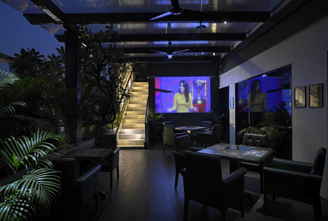 Seating area outside of Cafe Mojo