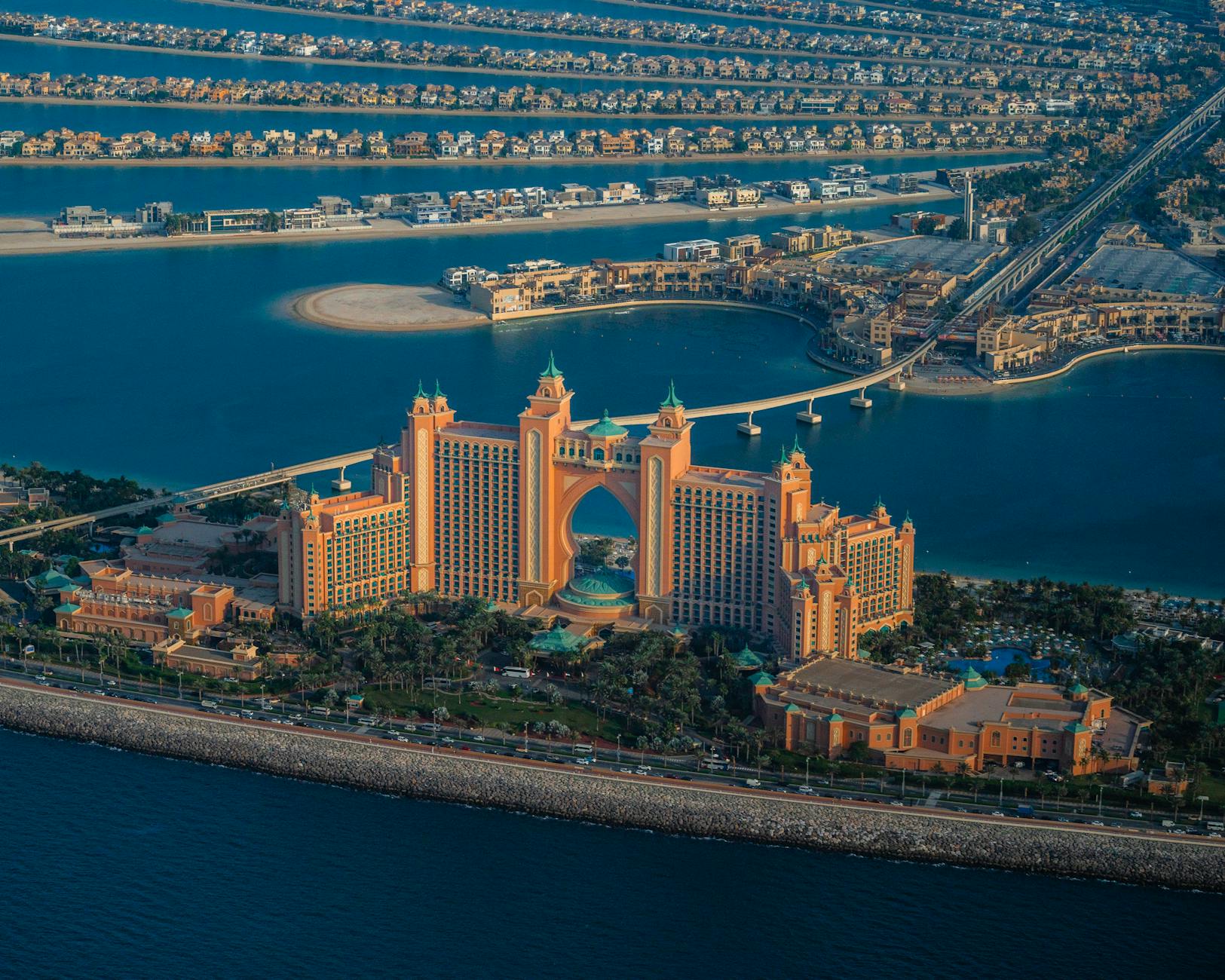 aerial view of atlantis the palm in dubai. Dubai tourist attractions
