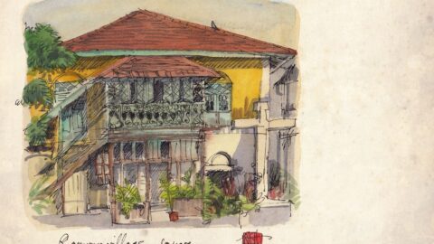 Runwar village square postcard in Bandra