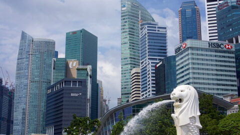 Singapore, City, Fountain, Architecture, Asia, Business