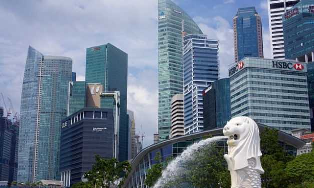 Singapore, City, Fountain, Architecture, Asia, Business