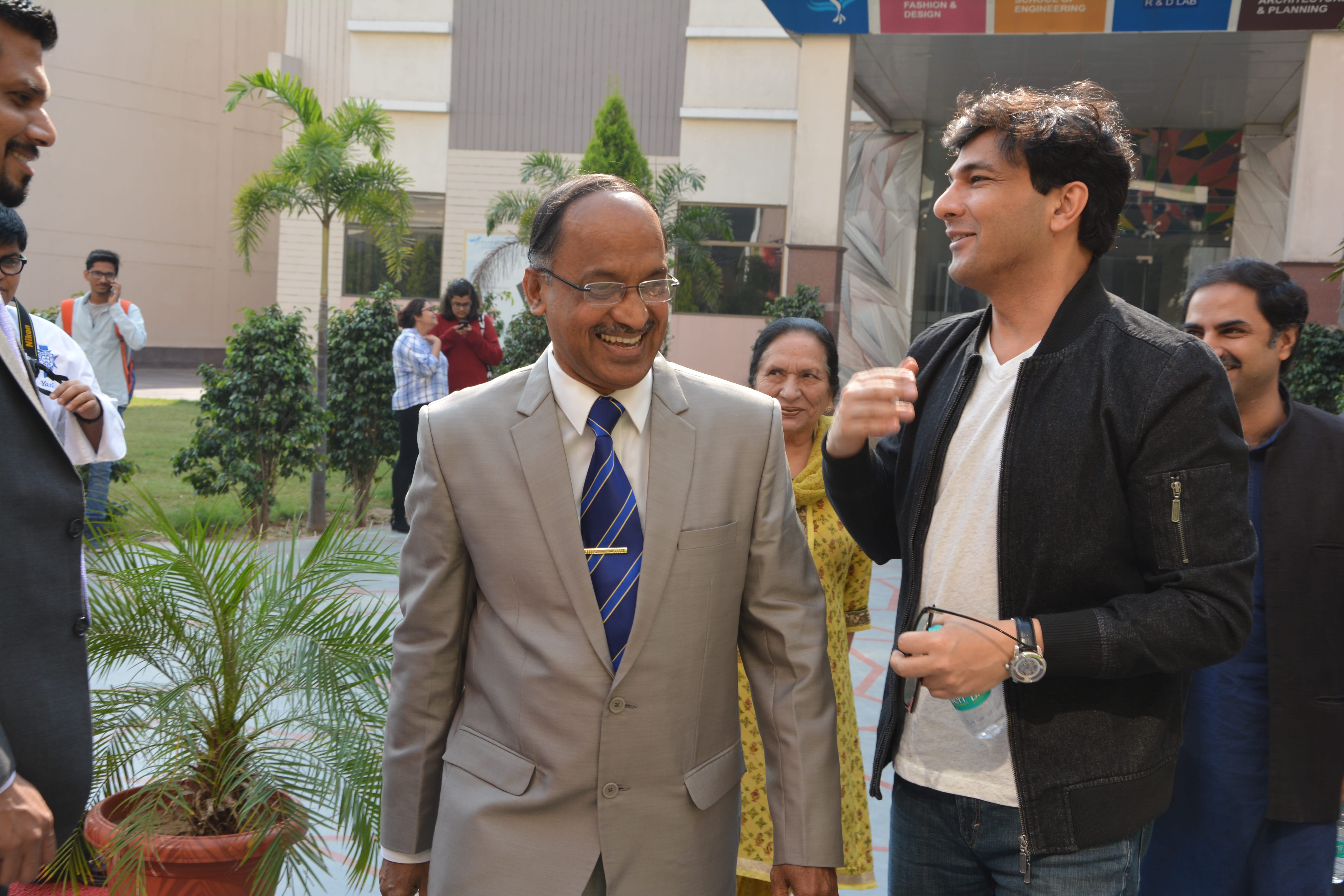Vikas Khanna with the dean
