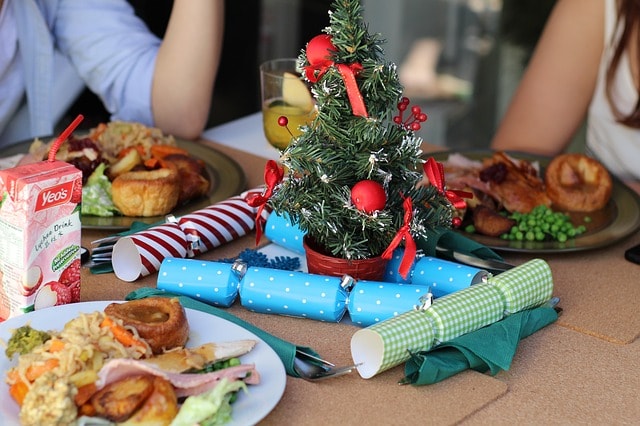 Food in a Christmas home
