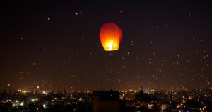 A night lit up on Makar Sankranti Uttarayana Festival