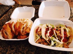 Photo of L&L Hawaiian Barbecue - San Diego, CA, United States. Mini chicken, street food USA