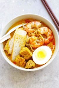 laksa, Singapore street food