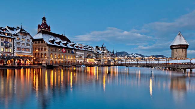 Luzern, Winterpanorama, Europe