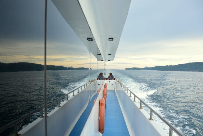 person sitting on boat