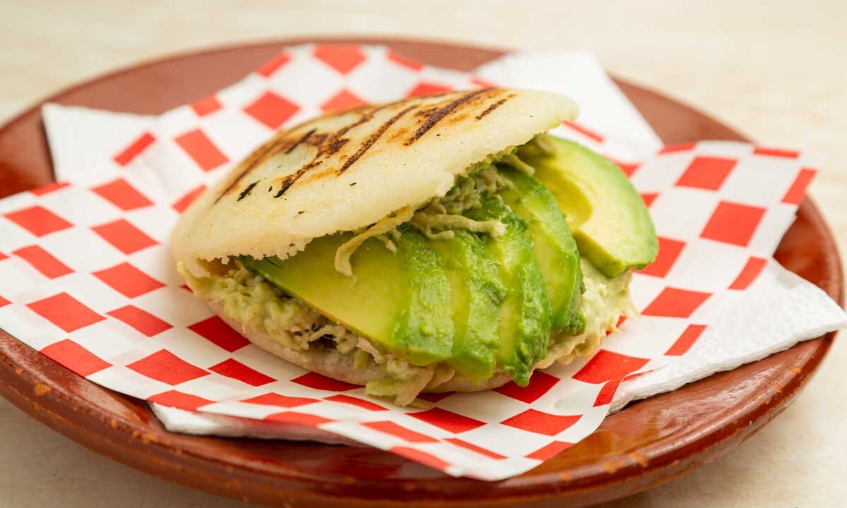 Caracas street food Reina Pepiada arepa