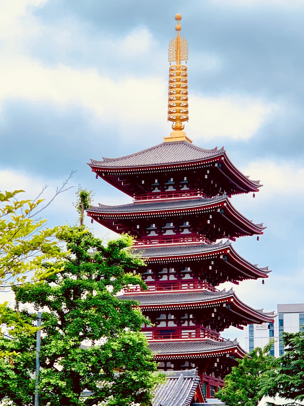 photograph of a red and black pagoda temple in Akasusa -Heritage stop on Tokyo Neighbourhoods: A walking map