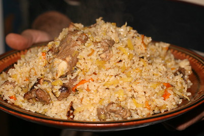Silk Route Spring Food – Uzbek plov with golden rice, carrots, and tender meat