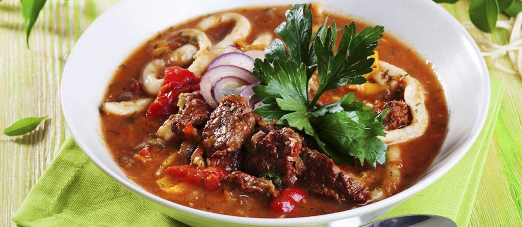 Silk Route Spring Food – Lagman hand‑pulled noodles with spring vegetables