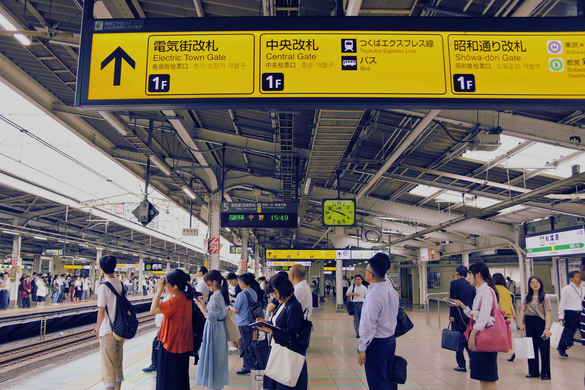 busy tokyo train station platform scene
Tokyo by train