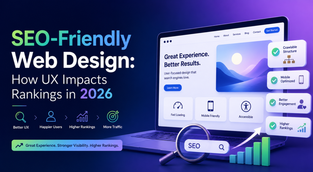 seo friendly web design illustration