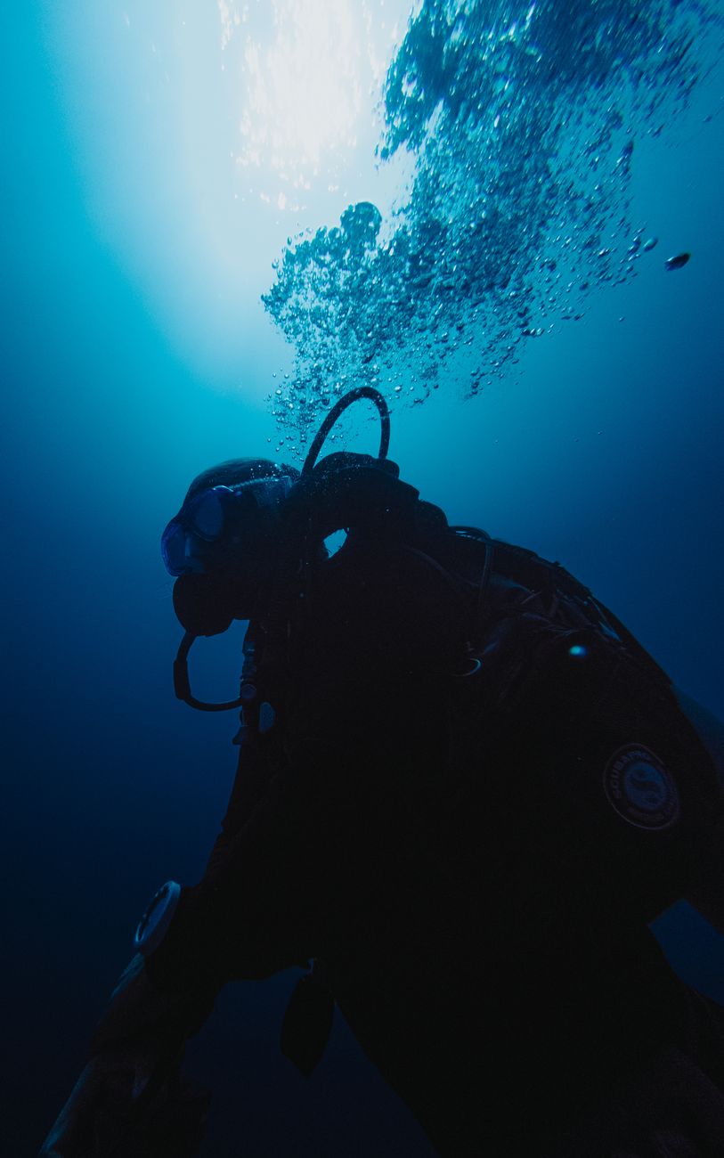 underwater scuba diving with bubbles.
Netrani island deep blue snorkeling monsoon break India