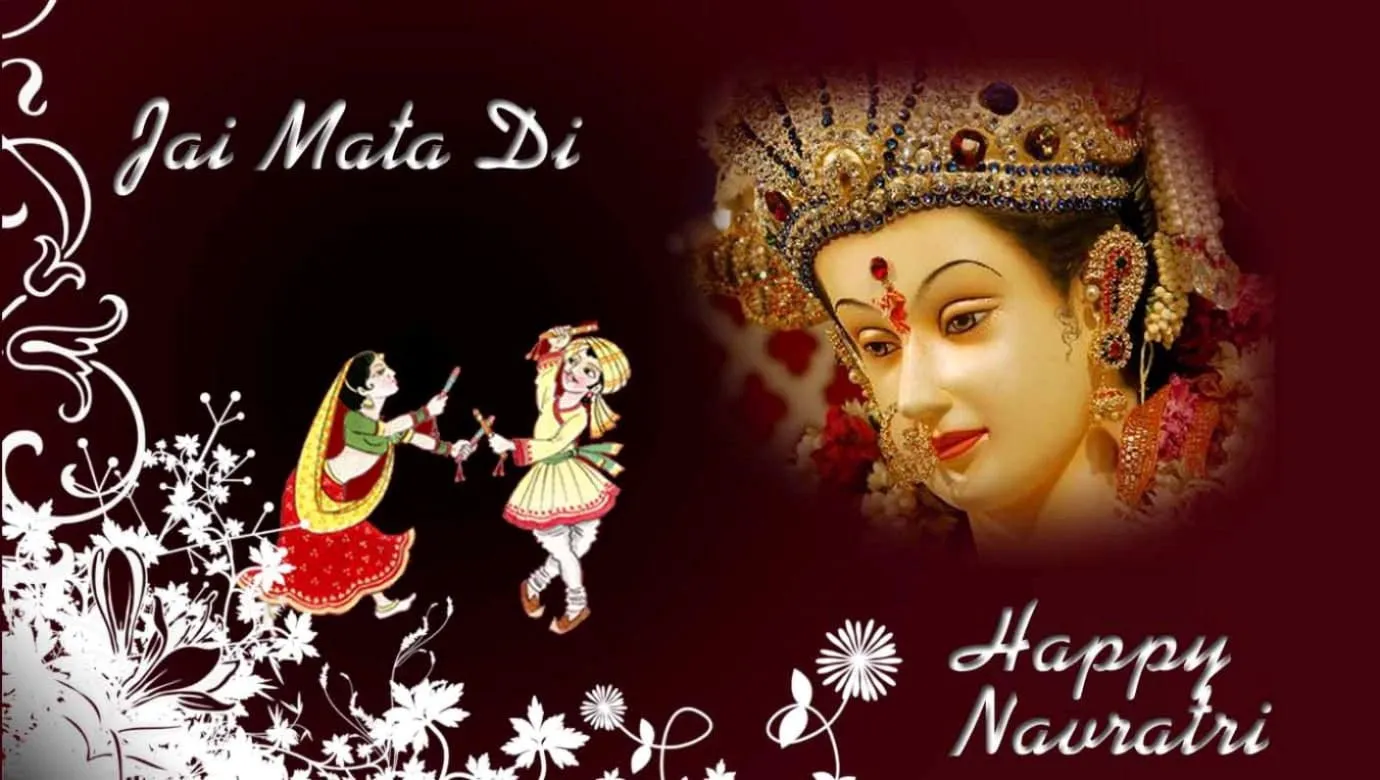 Jai Mata Di Happy Navratri Maa Durga And Garba Dancing festive season
