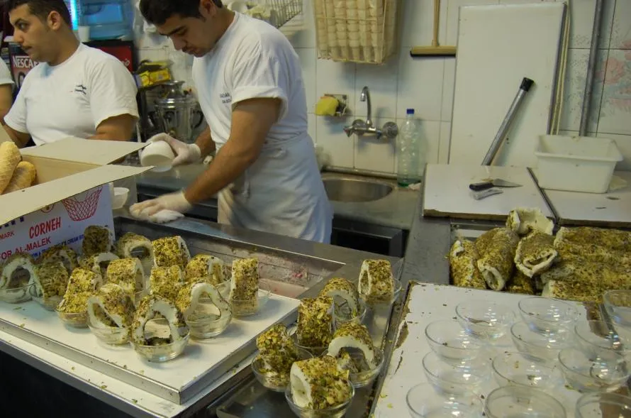 Bakdash ice cream, street food Syria